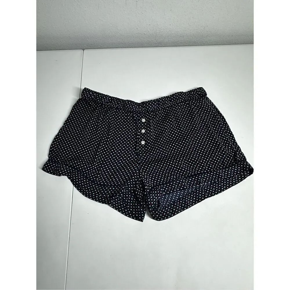 Aerie Slipping Shorts Black White Polka dots Buttons Size L